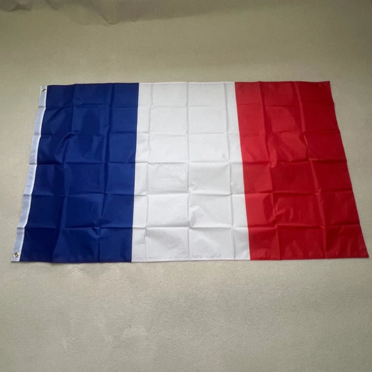Tricolore flag waving proudly above Parisian rooftops, evoking liberté, égalité, fraternité and the enduring spirit of France