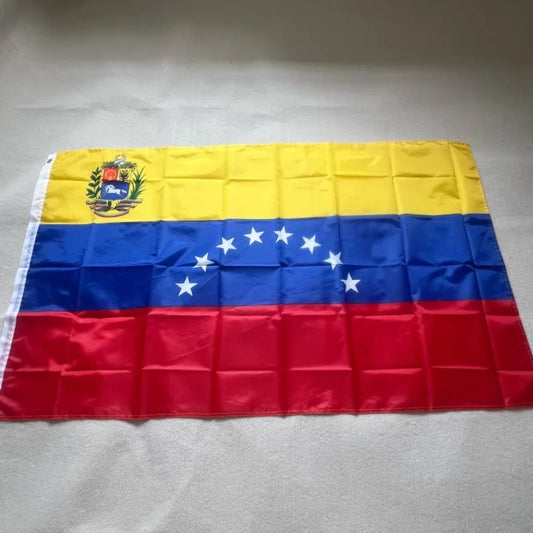 Venezuelan tricolor waving under a golden sun, symbolizing Bolivarian spirit, resistance, and the unwavering hope of the Venezuelan people.